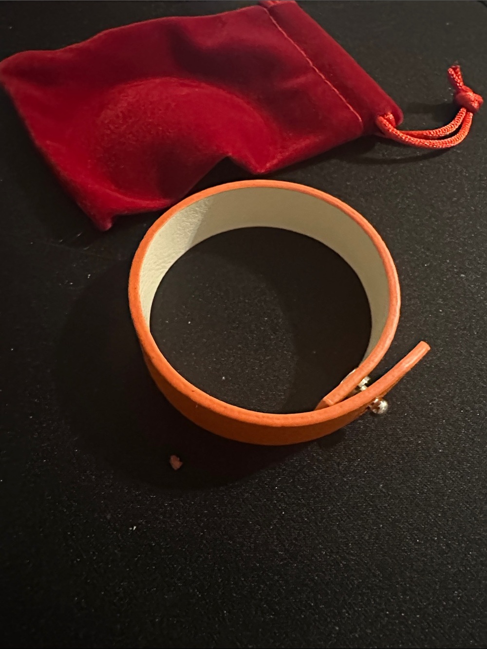 Orange Leather Wrap Bracelet - Women's Accessory
#140